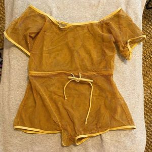 GOLD Netted One Piece Bikini Swim COVERUP! -SHEIN -Size S Small -NEW NWT
